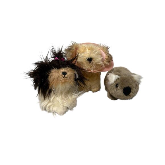 American Girl Pets 2 Dogs & 1 Koala Plush Yorki Terrier W Cone westie bundle - Picture 3 of 9